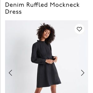 Madewell Denim Ruffled Mockneck Dress NWT